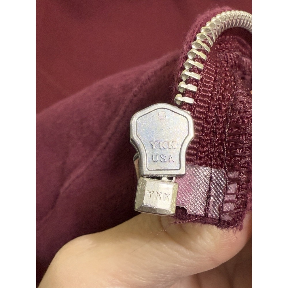 Vintage 90s Starter Mens XL Faded Heavyweight Blank Full Zip Hoodie Maroon WORN‎ - Picture 15 of 16